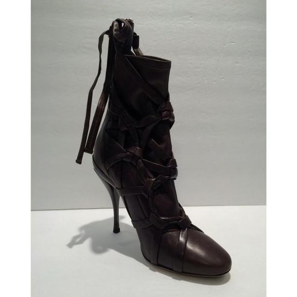 New Jimmy Choo Runway Lace Up Leather Ankle Boot - Picture 6 of 8